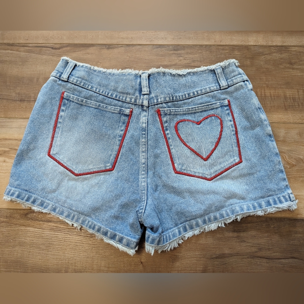 Vintage 90's Y2K No Boundaries NOBO Junior's Frayed Raw Edge Denim Shorts - Picture 3 of 4